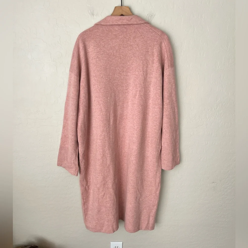 J. Crew Ella Long Cotton Wool Blend Cardigan Sweater Pink Blush Size XL